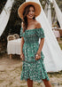 Vestido midi bohemio sexy con hombros descubiertos de Allie